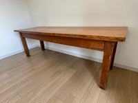 **SOLD** Antique 8' Bakers Harvest Table, Eat-In Kitchen Island Farmhouse Dining Table - Solid Quarter Sewn Oak - FREE SHIPPING