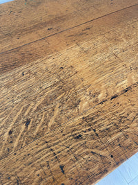 **SOLD** Antique 8' Bakers Harvest Table, Eat-In Kitchen Island Farmhouse Dining Table - Solid Quarter Sewn Oak - FREE SHIPPING