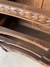 **SOLD** Magnificent Antique 1910s Belgian Hand Carved Commode, Chest of Drawers, Sink Pedestal, Vanity Cabinet