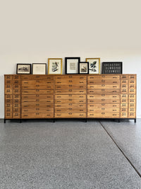 Antique 63 Drawer Lab, Parts or Apothecary Storage Cabinet, Card Catalog, Chest of Drawers or Haberdashery Mercantile Shop Statement Piece