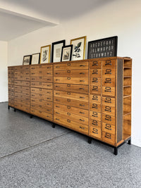 Antique 63 Drawer Lab, Parts or Apothecary Storage Cabinet, Card Catalog, Chest of Drawers or Haberdashery Mercantile Shop Statement Piece