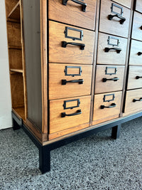 Antique 63 Drawer Lab, Parts or Apothecary Storage Cabinet, Card Catalog, Chest of Drawers or Haberdashery Mercantile Shop Statement Piece