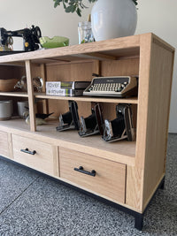 Vintage 12 Ft Oak Retail Mercantile Shop Counter Display Cabinet - 6 Robust Drawers and Shelving - Oversized - FREE Shipping!