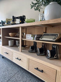 Vintage 12 Ft Oak Retail Mercantile Shop Counter Display Cabinet - 6 Robust Drawers and Shelving - Oversized - FREE Shipping!