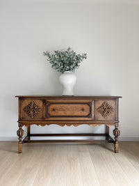 **SOLD** Vintage 1920s Berkey and Gay Sideboard Buffet Server Table - Jacobean Style - Two Doors and One Drawer - FREE SHIPPING