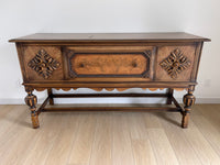 **SOLD** Vintage 1920s Berkey and Gay Sideboard Buffet Server Table - Jacobean Style - Two Doors and One Drawer - FREE SHIPPING