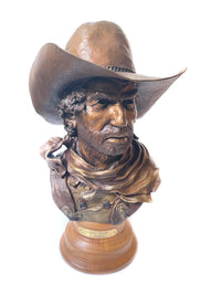 **SOLD** Saddle Tramp Cowboy Bust - Bronze Statue by JL (Jerry) Snodgrass - Collectable Western Sculpture