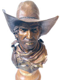 **SOLD** Saddle Tramp Cowboy Bust - Bronze Statue by JL (Jerry) Snodgrass - Collectable Western Sculpture