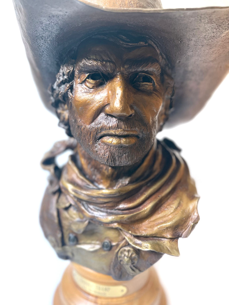 **SOLD** Saddle Tramp Cowboy Bust - Bronze Statue by JL (Jerry) Snodgrass - Collectable Western Sculpture