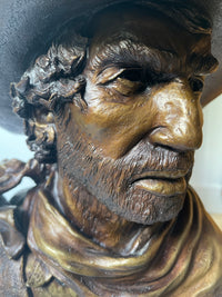 **SOLD** Saddle Tramp Cowboy Bust - Bronze Statue by JL (Jerry) Snodgrass - Collectable Western Sculpture