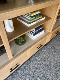 Vintage 12 Ft Oak Retail Mercantile Shop Counter Display Cabinet - 6 Robust Drawers and Shelving - Oversized - FREE Shipping!