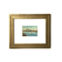 1940s Brooklyn Bridge and NYC Skyline - Vintage Framed Art