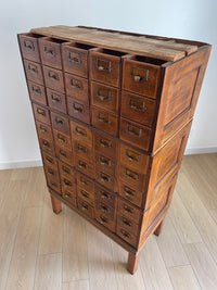 **SOLD** Antique 1900s Yawman Erbe 60 Drawer Library Card Catalog - Quarter Sawn Tiger Oak Industrial Stacking Architectural Cabinet