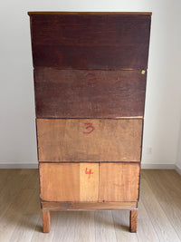 Antique 1900s Yawman Erbe 60 Drawer Library Card Catalog - Quarter Sawn Tiger Oak Industrial Stacking Architectural Cabinet YAWMAN AND ERBE MFG. CO. Rochester, N.Y. U.S.A. file cabinet. c1900s. This rare and beautiful quarter sawn tiger oak card catalog, apothecary, haberdashery or architectural cabinet storage piece would make a perfect statement piece for your bar, wine storage, entryway, foyer, dining room, office or commercial space!