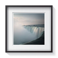 The water and mist falling from the Canadian side of Niagra Falls at dawn. Framed fine art waterscape photography by Andrew Grant.  Framed wall art for your home, office, business, restaurant, bar, vacation house or hotel.