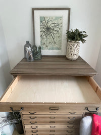 **SOLD** 1/2 Meticulously Restored, One-of-a-Kind, Historic, Versatile, 12 Drawer, Letterpress Type Set Printers Cabinet