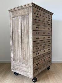 **SOLD** 1/2 Meticulously Restored, One-of-a-Kind, Historic, Versatile, 12 Drawer, Letterpress Type Set Printers Cabinet