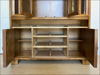 *SOLD* Vintage Stanley Furniture Solid MCM Contemporary China Cabinet with Lights and Brass Hardware