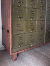 Antique Rare Art Metal Construction Co. Industrial Military 20-Drawer Steel File Cabinet, Custom Credenza