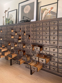 Vintage One-of-a-Kind 200-Drawer Library Card Catalog Cabinet from San Diego County Library - Refinished