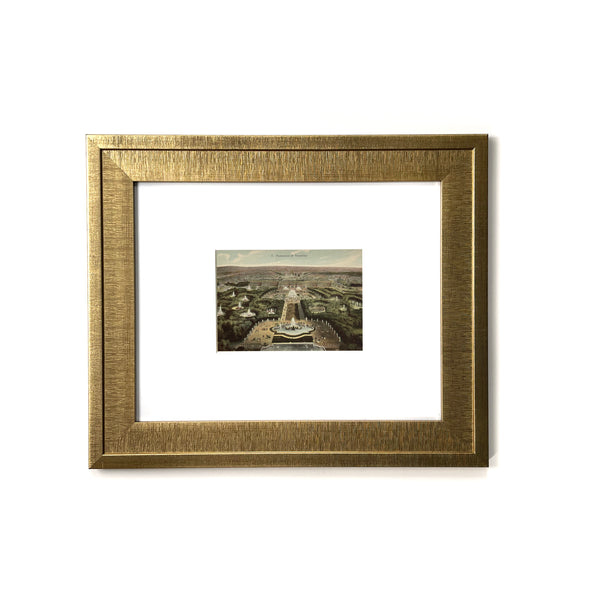 1900s Panorama de Versailles - Vintage France Framed Art Art  A real partial color photo of the Palace of  Versailles outside of Paris, France. 