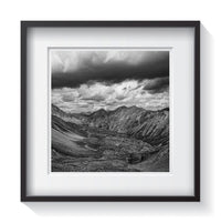 Black and white framed print of landscape around Grizzly Lake Trail near Aspen, Colorado by Andrew Grant.  Framed wall art for your home, office, business, restaurant, bar, vacation house or hotel.