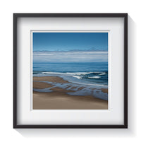 An abstract look when the beach meets the sea meets the sky. Framed fine art abstract photography by Amanda Hedlund.  Framed wall art for your home, office, business, restaurant, bar, vacation house or hotel.
