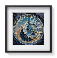 The famous astronomical clock in Prague, Czech Republic. Framed fine art clock photography by Amanda Hedlund.  Framed wall art for your home, office, business, restaurant, bar, vacation house or hotel.