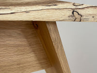 Handcrafted Console, Sofa, Entryway Side Table Solid Spalted White Oak. Handcrafted with a natural live edge in white oak - not only is it black-line spalting, but it combines with a grain wave and some color variation - a really remarkable piece!