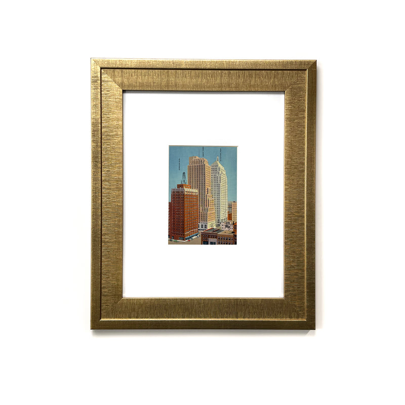 1940s Skyscrapers of Oklahoma City - Vintage Framed Art