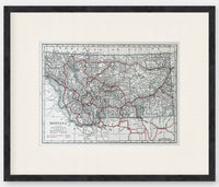 This is an Original 105 Year Old - 1917 Vintage Atlas Map of Montana - Framed and Matted 