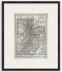 This is an Original 105 Year Old - 1917 Vintage Atlas Map of Utah - Framed and Matted 